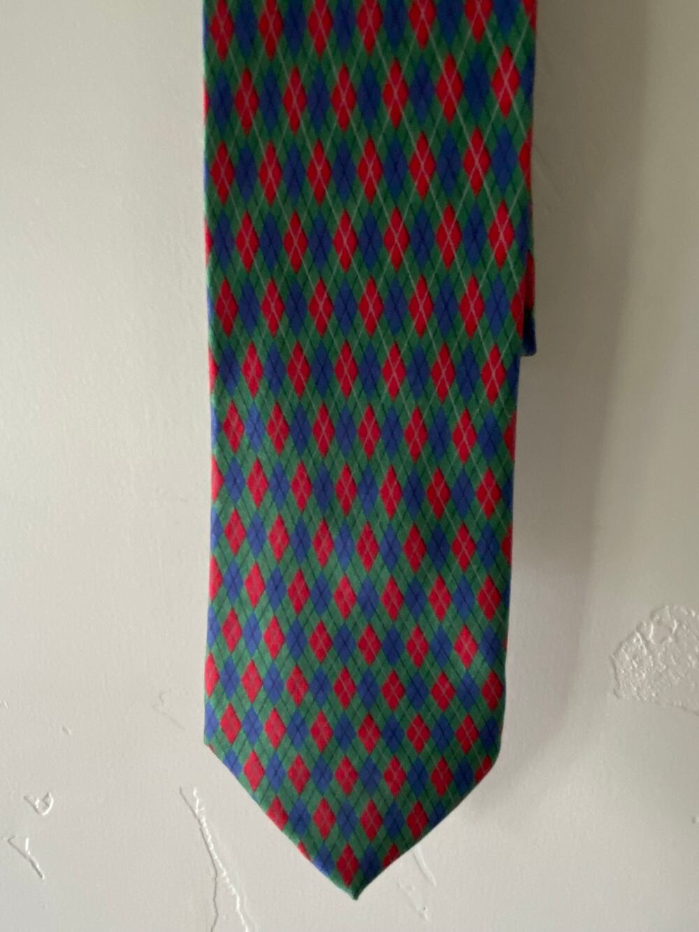 Club Room Christmas Argyle Mens Silk Tie